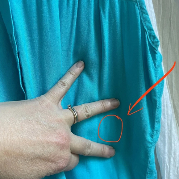 The Arte by Zenana Cerulean Blue Floral Lace Back Button Up Collared Tank, S - Picture 9 of 14